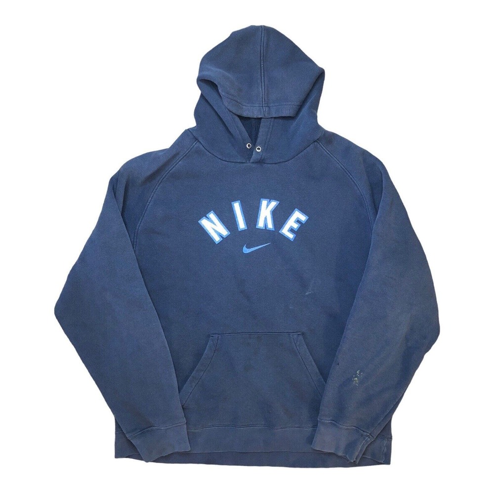 Vintage Y2K Nike Hoodie Men’s XL Center Swoosh Spell Out Sweatshirt